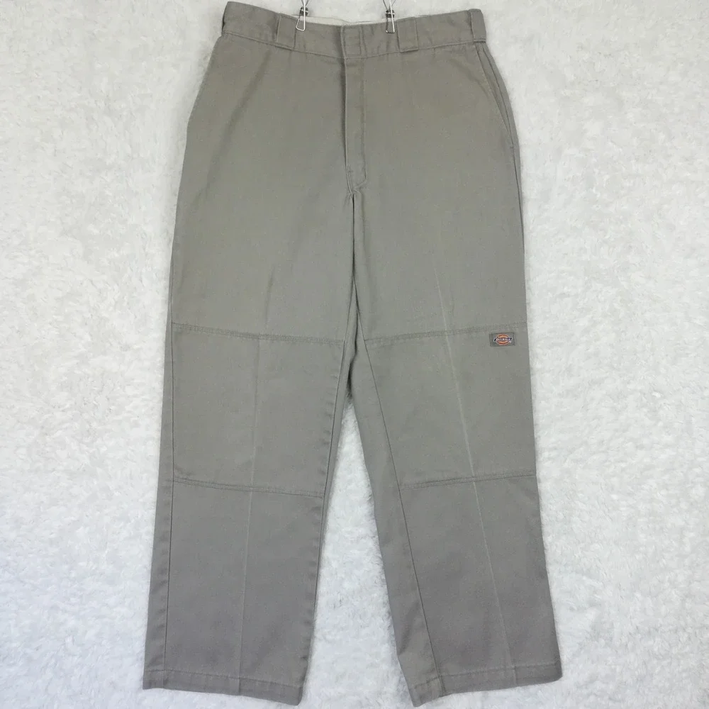 Dickies Mens Pants Loose Fit Double Knee Work Gray Straight Leg 34x32